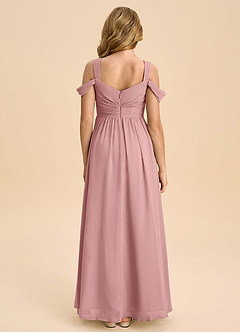 Azazie Lianne Junior Dusty Rose A-Line Off the Shoulder Chiffon Dress image7
