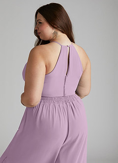 Azazie Kenzi Abiti da Damigella Tuta in Chiffon Plissettato Glicine image10