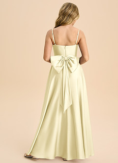 Azazie Bear Junior Abito A-Line in Raso Elasticizzato Scollo a Cuore Sorbetto Al Limone image2