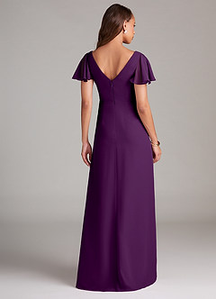 Azazie Soren Bridesmaid Dresses Grape A-Line Ruched Chiffon Dress image2