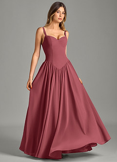 Azazie Evadina Suknie dla druhen Linia A Gorset Szyfon Do ziemi Sukienka image3