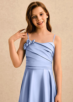 Azazie Gracie Girls Formal Robe Demoiselle D'honneur Fillette Robe Trapèze en Satin extensible Encolure en Forme de Cœur Eis image5