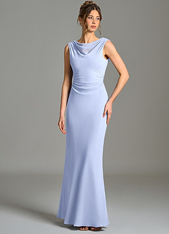 Azazie Kieryn Bridesmaid Dresses Ice Mermaid Pleated Chiffon Dress image1