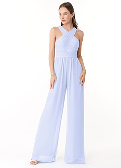 Azazie Berdie Bridesmaid Dresses Lavender Halter Chiffon Jumpsuit image1