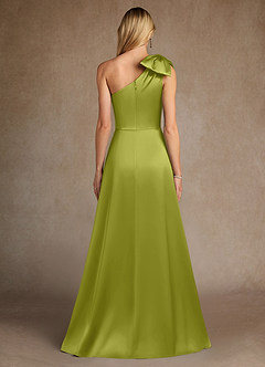 Azazie Easton Mother of the Bride Dresses Lemongrass A-Line One Shoulder Stretch Satin Dress image3