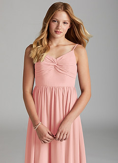 Azazie Zeya Junior Rosette A-Line Chiffon Dress image6