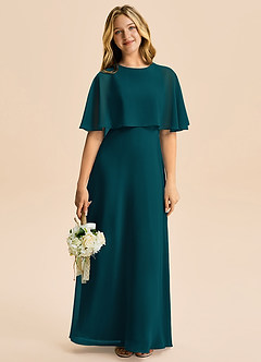 Azazie Maris Junior Abito A-Line in Chiffon Pino image5