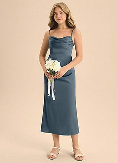 Azazie Mai Junior Klä av Tubklänning i Stretch Satin Plisserad image4