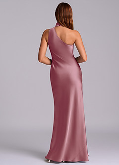 Azazie Seona Bridesmaid Dresses Vintage Mauve Mermaid One Shoulder Stretch Satin Dress image4