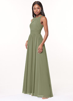 Azazie Harper At-home Try On Dresses Wisteria A-Line Pleated Chiffon Dress image3
