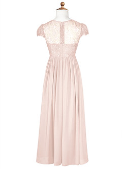 Azazie Delevingne A-Line Lace Chiffon Floor-Length Junior Bridesmaid Dress image7