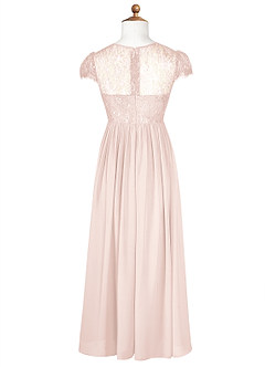 Azazie Delevingne Junior Robe Trapèze en Mousseline de soie Dentelle Rose Pétale image7