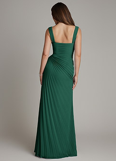 Azazie Amberly Bridesmaid Dresses Emerald Sheath Sweetheart Neckline Chiffon Dress image2