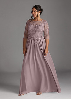 Azazie Harriet Mother of the Bride Dresses Dusk A-Line Scoop lace Mesh Dress image10