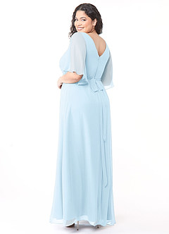 Azazie Cierra At-home Try On Dresses Wisteria A-Line V-Neck Chiffon Dress image12