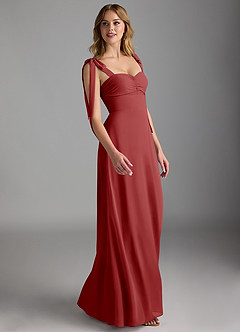 Azazie Lizet Bridesmaid Dresses Rust A-Line Sweetheart Neckline Chiffon Dress image3
