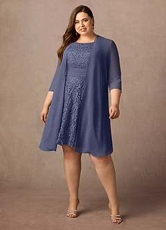 Azazie Beth Mother of the Bride Dresses Stormy A-Line Scoop Sequins Chiffon Dress image10