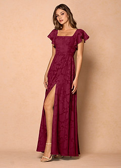 Anna Merlot Ruffled Maxi Dress image3