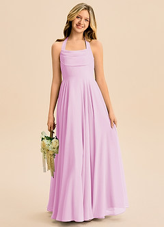 Azazie Kady Junior Candy Pink A-Line Sweetheart Neckline Chiffon Dress image4
