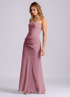 Azazie Debby Bridesmaid Dresses Vintage Mauve Mermaid Strapless Chiffon Dress image3