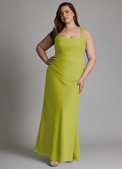 Azazie Agustina Bridesmaid Dresses Lemongrass Mermaid Corset Chiffon Dress image10