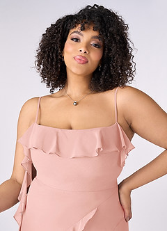 Barbie ♥ Azazie Jurken voor bruidsmeisjes Jurk van Chiffon met Kolom Boog Rozet image10