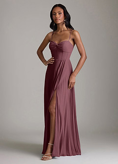 Azazie Akiko Bridesmaid Dresses Sangria A-Line Sweetheart Neckline Chiffon Dress image4