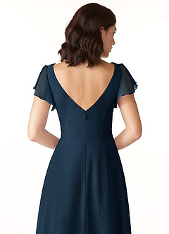 Azazie Omari Brautjungfernkleider A-Linie Chiffon Kleid Dunkelmarine image6