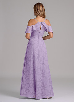Azazie Dakota Bridesmaid Dresses Lilac A-Line Off the Shoulder Floral Burnout Dress image2