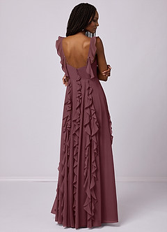 Barbie ♥ Azazie Bridesmaid Dresses Sangria A-Line with Pockets Chiffon Dress image2