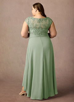 Azazie Irmeli Kleider für die Brautmutter A-Linie Spitze Chiffon Kleid Staubiger Salbeigrün image8