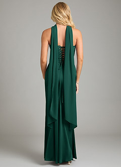 Azazie Sorrel Bridesmaid Dresses Emerald Mermaid Strapless Stretch Satin Convertible Dress image9