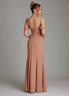 Azazie Karmela Bridesmaid Dresses Bronzer A-Line Off the Shoulder Chiffon Dress image2