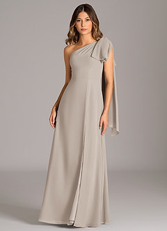 Azazie Tella Jurken voor bruidsmeisjes Jurk van Chiffon met A-lijn One-shoulder Vorst image2