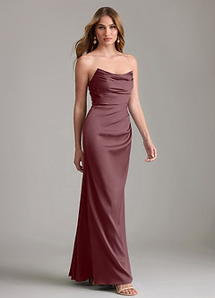 Azazie Lucille Vestidos de damas de honor Vestido de Sangrado de Satén Elástico de Corte Sirena Convertible con Sin tirantes image4