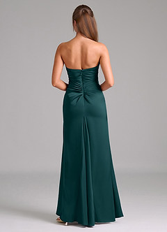 Azazie Lucille Bridesmaid Dresses Pine Mermaid Strapless Stretch Satin Convertible Dress image2