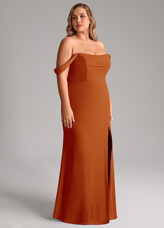Azazie Saige Bridesmaid Dresses Paprika A-Line Off the Shoulder Chiffon Convertible Dress image12