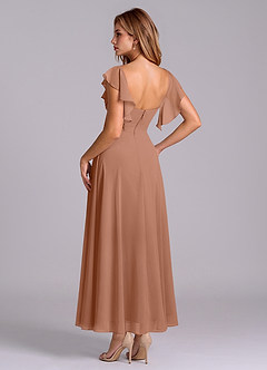 Azazie Leilani Bridesmaid Dresses Bronzer A-Line Ruched Chiffon Dress image5