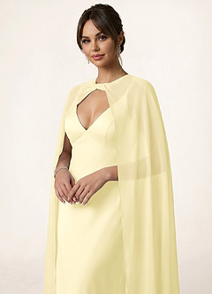 front Azazie Knot-Front Chiffon Long Cape