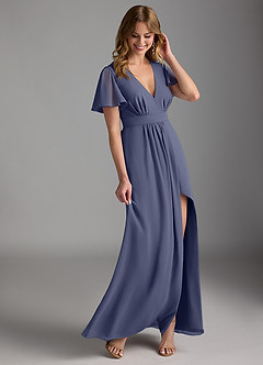 Azazie Zaniah Bridesmaid Dresses Stormy A-Line Chiffon Dress image6