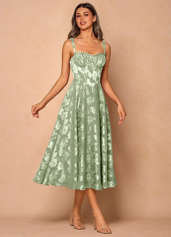 Midi jurk Sylvie Licht Groen image5
