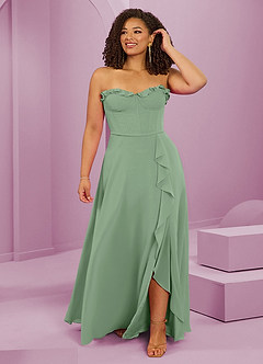 Barbie ♥ Azazie Bridesmaid Dresses Matcha A-Line Sweetheart Neckline Chiffon Dress image8
