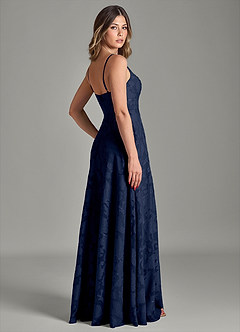 Azazie Amani Brudepigekjoler En streg Plisseret Blomsterudbrændthed Gulv-længde Kjole image2