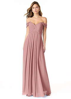 Azazie Kaitlynn Bridesmaid Dresses Dusty Rose Empire Ruched Chiffon Convertible Dress image2