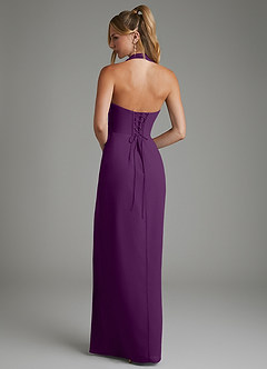 Azazie Tina Bridesmaid Dresses Grape Mermaid Corset Chiffon Dress image6