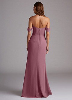 Azazie Saige Bridesmaid Dresses Vintage Mauve A-Line Off the Shoulder Chiffon Convertible Dress image7