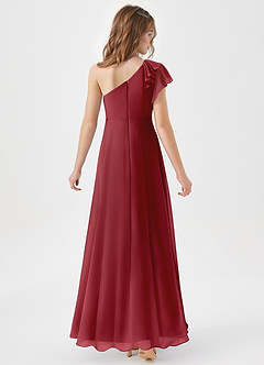 Azazie Arabella Junior Vestido de Granada de Gasa de Corte en A con Volante image6