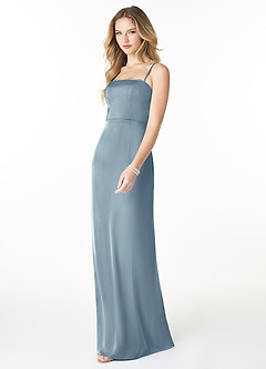 Azazie Hana Vente Finale Robe Gaine en Satin extensible Tout droit Agave image3