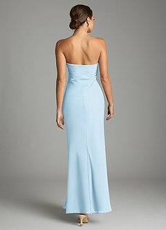 Azazie Saylor Brudtärnklänningar Klä av Sjöjungfru i Chiffong Axelbandslös Himmelsblå image11