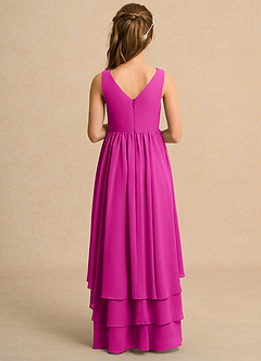 Azazie Kitten Girl vestidos de niña de las flores Vestido de Fucsia de Gasa de Corte En A image2